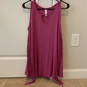 Long, fringe tank top